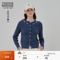 TEENIE WEENIE 水洗复古绞花针织开衫 藏青色 M