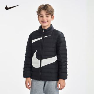 NIKE 童装男女童羽绒服大LOGO儿童保暖上衣 正黑色 110/52(4)