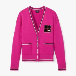 Kate Spade V领桃心标绵羊毛女士针织衫