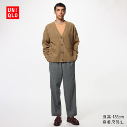 优衣库 法兰绒舒适九分裤男装女装/长裤裤子/休闲裤486822 06 铅灰色 S