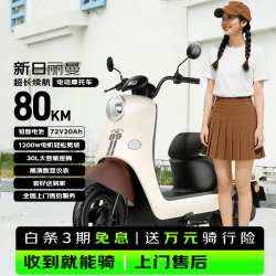 新日 丽曼 72V铅酸电池 长续航80km 棕色 电动摩托车