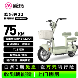 爱玛 欢乐豆 48V22AH石墨烯电池 绿色 电动自行车