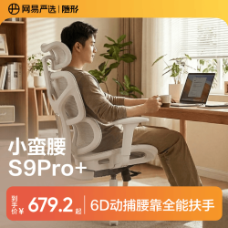 网易严选 小蛮腰S9pro+全能款 人体工学电脑椅办公椅电竞老板会议学习椅  云白-无搁脚