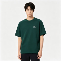 FILA 小标刺绣纯棉混纺 绿色 L 短袖T恤
