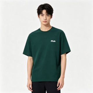 FILA 小标刺绣纯棉混纺 绿色 L 短袖T恤
