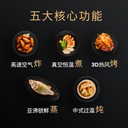 西门子 黑魔方五合一嵌入式蒸烤箱蒸烤炸炖煮一体机家用自清洁w2w