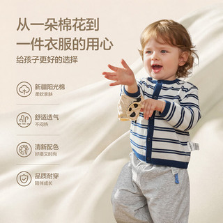 巴拉巴拉 纯棉针织开衫 暖阳奶黄小熊-圆领 90cm