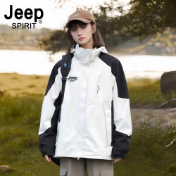 JEEP SPIRIT JEEP吉普冲锋衣女三合一两件套抓绒内胆情侣登山旅游外套潮