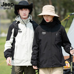 JEEP SPIRIT JEEP吉普冲锋衣男三合一两件套抓绒内胆情侣旅游登山外套