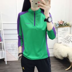 户外速干衣女长袖T恤上衣拼色修身显瘦防晒吸汗透气运动登山徒步