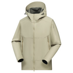 户外运动情侣款冲锋衣男女休闲防风防水登山服8802加绒连帽外套