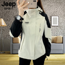 JEEP SPIRIT Jeep吉普三合一冲锋衣男女款防风可拆卸户外夹克春秋加绒厚外套男