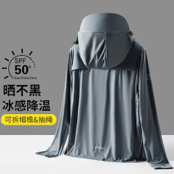 冰丝防晒衣男夏季薄款防紫外线透气户外钓鱼专用防晒服大码外套女