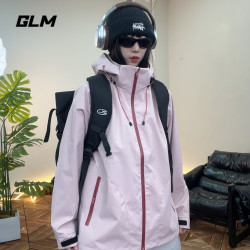 GLM 2025户外运动连帽夹克外套情侣登山服春秋潮流新款冲锋衣外套