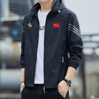 中国队China户外凉感防晒衣男新款夏季速干薄款透气连帽防晒服