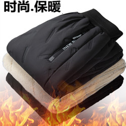 童装防风防水棉裤加绒加厚羊羔绒儿童保暖裤中大童抗寒冬款卫裤