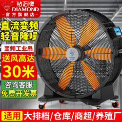 钻石牌 工业电风扇移动圆筒风扇大功率永磁无刷强力大型风机工厂车间仓库养殖