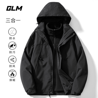 GLM 春秋户外冲锋衣男女冬季三合一保暖登山服运动防水防风外套潮