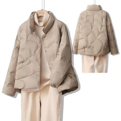 反季新款韩版白鸭绒祥云走线轻薄款时尚百搭小个子羽绒服外套