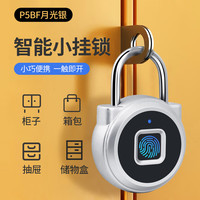 亿联 智能锁小宝智能指纹挂锁宿舍柜子密码锁学生书包行李储物柜电子锁 P5BF月光银