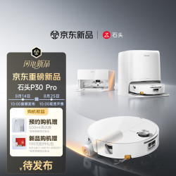 石头 P30Pro 扫地机器人扫拖一体自动清洗全自动上下水集尘热水洗地机拖布免洗擦地拖地机器人 P30 Pro水箱版