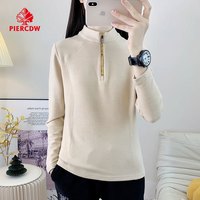 『PIERCDW帕瑞萨』户外运动抓绒上衣女2026新款加绒加厚立领打底衫