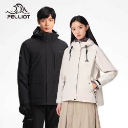伯希和户外冲锋衣女抓绒三合一保暖防风防水加绒登山服男