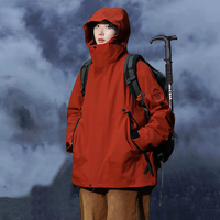 2025新品朱雀红色单外套/三合一男女户外防风保暖登山服D