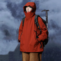 2025新品朱雀红色单外套/三合一男女户外防风保暖登山服D