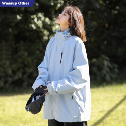 WASSUP OTHER冲锋衣男秋冬三合一防风防水情侣户外徒步登山服外套