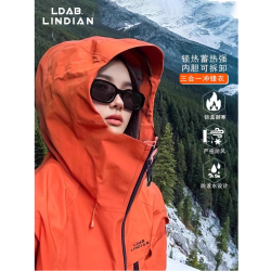 临典橙色冲锋衣女款爆款2026新款洋气外套户外防风防水徒步登山服