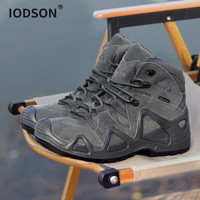 IODSON户外耐磨登山鞋男超轻战术靴中帮沙漠靴防滑专业运动徒步鞋