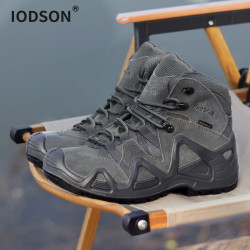IODSON户外耐磨登山鞋男超轻战术靴中帮沙漠靴防滑专业运动徒步鞋