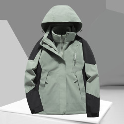 三合一冲锋衣外套男秋冬季户外防风情侣防暴雨连帽登山服保暖夹克
