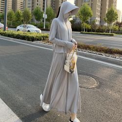 夏天透气防晒衣两件套可拆分 全身防紫外线 夏季户外活动长袖连帽