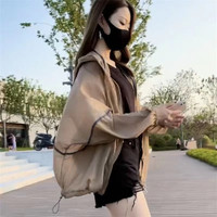 防晒衣女夏薄款外套短款百搭宽松显瘦网红时尚连帽韩版运动洋气
