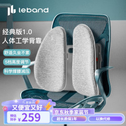 乐班 腰靠护腰靠背垫 人体工学腰靠背靠办公室靠垫汽车座椅枕腰托腰垫 可拆卸软垫版