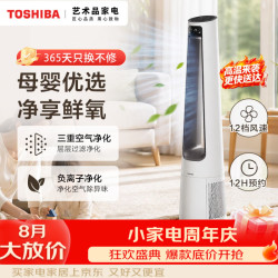 东芝 无叶风扇电风扇 负离子净化无叶塔扇 母婴呵护直流变频家用净化除菌落地扇空气循环扇