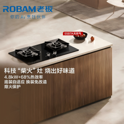 老板 55B7A燃气灶液化气灶具煤气灶双灶家用4.8kW+68%热效率