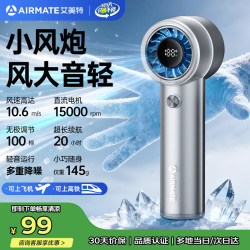艾美特 小风扇手持风扇小风炮便携式迷你充电风扇高转速直流节能户外小型电扇超长续航电扇