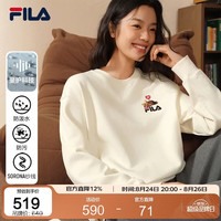 FILA 小熊刺绣卫衣26秋季新款男女情侣款萌趣复古舒适内搭