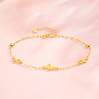 88VIP：梦金园 18K金蝴蝶手链女AU750彩金正品立体手环手饰生日礼物送女友