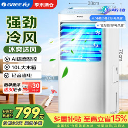 格力 冷风扇家用空调扇语音遥控水冷塔扇清凉加湿制冷风机节能移动小空调客厅卧室冷气扇 KS-10X63DVg