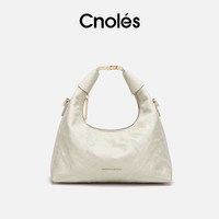 移动端：Cnolés 【月牙疏月包】蔻一白色通勤单肩手提小拎包