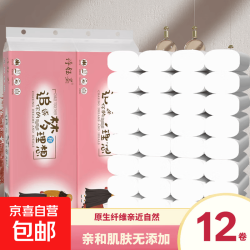 500克原木12卷无芯卷纸卫生纸厕纸手纸擦手纸便携装家庭装实惠装 5层 41.6g/卷*12卷 