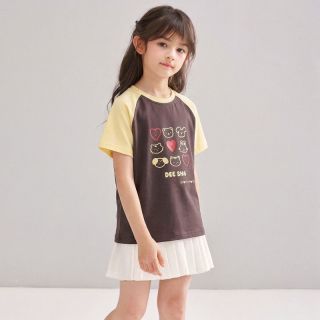 百亿补贴：笛莎 女童t恤短袖中大童童装儿童百搭简约T恤