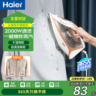 海尔 电熨斗蒸汽挂烫机2000W便捷熨烫机电烫斗家用衣物护理烫衣服手持迷你HY-Y202