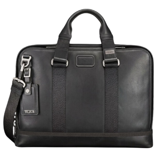 TUMI Fremont系列 牛皮革 男士手提电脑包 黑色