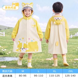 凡语季节 儿童雨衣小学生专用男童女孩幼儿园宝宝连体带书包位上学轻便雨披