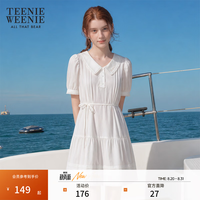 TEENIE WEENIE 娃娃领蕾丝 A字连衣裙 白色 M